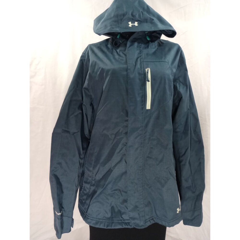 Under Armour Storm 2 Hooded Waterproof Jacket XL Navy Blue Adjustable Drawstring